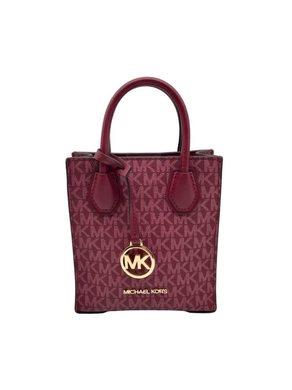 Michael Kors Dark Cherry Monogram Mini Mercer Crossbody Bag